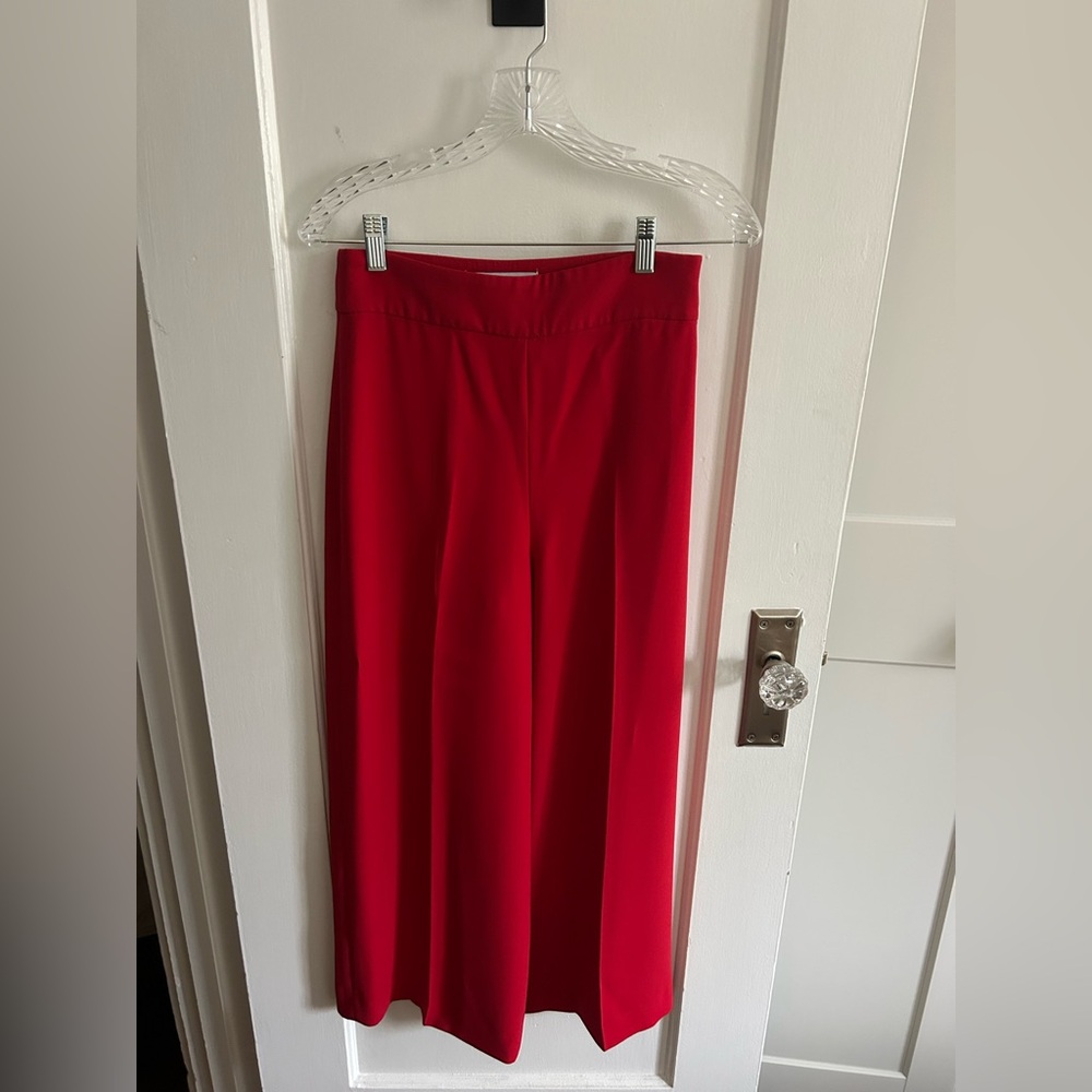 Zara Wide-Leg Red Jumpsuit Pants